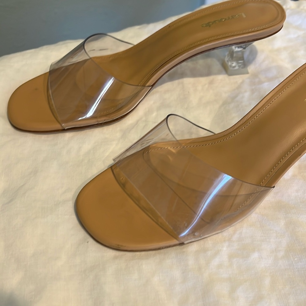 Larroude Vivi lucite slides